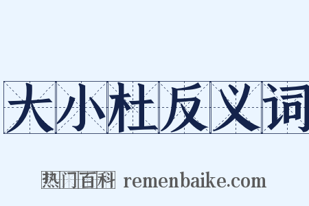 大小杜反义词是什么意思的图片